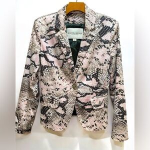 Boston Proper Snakeskin Print Satin Lined Blazer size 8